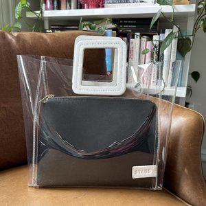 STAUD Shirley Bag Clear White Black